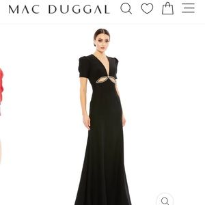 Macduggal BEAUTIFUL cap sleeve gown. Perfect for black tie wedding. Size 12